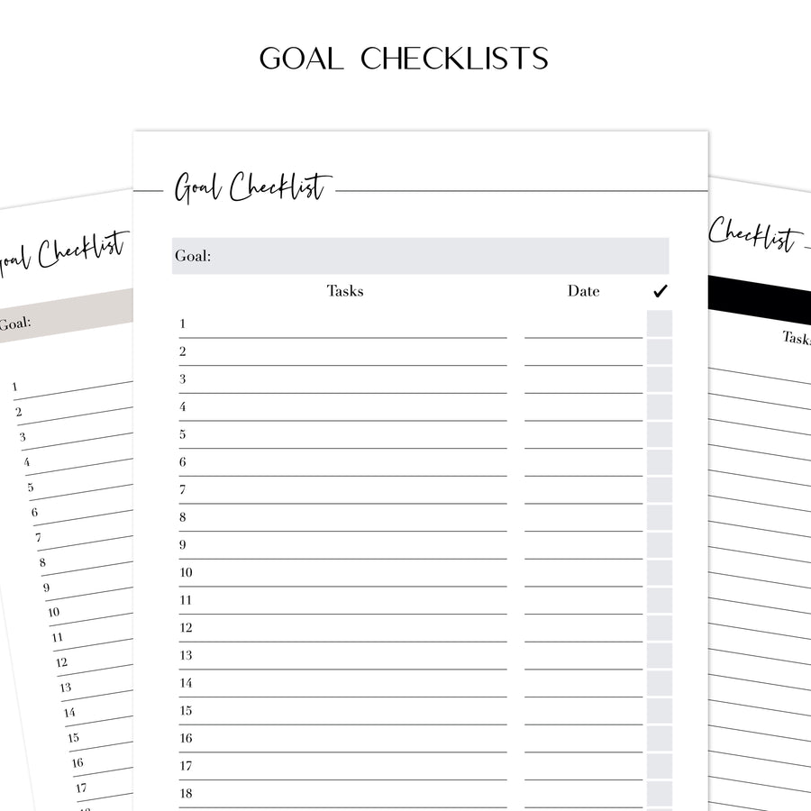 Goal Checklist Template